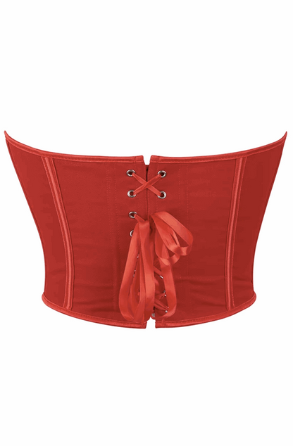 Overbust corset top with lace-up