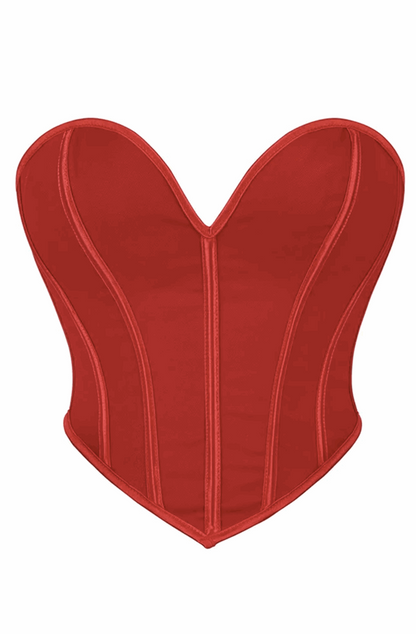 Overbust corset top with lace-up
