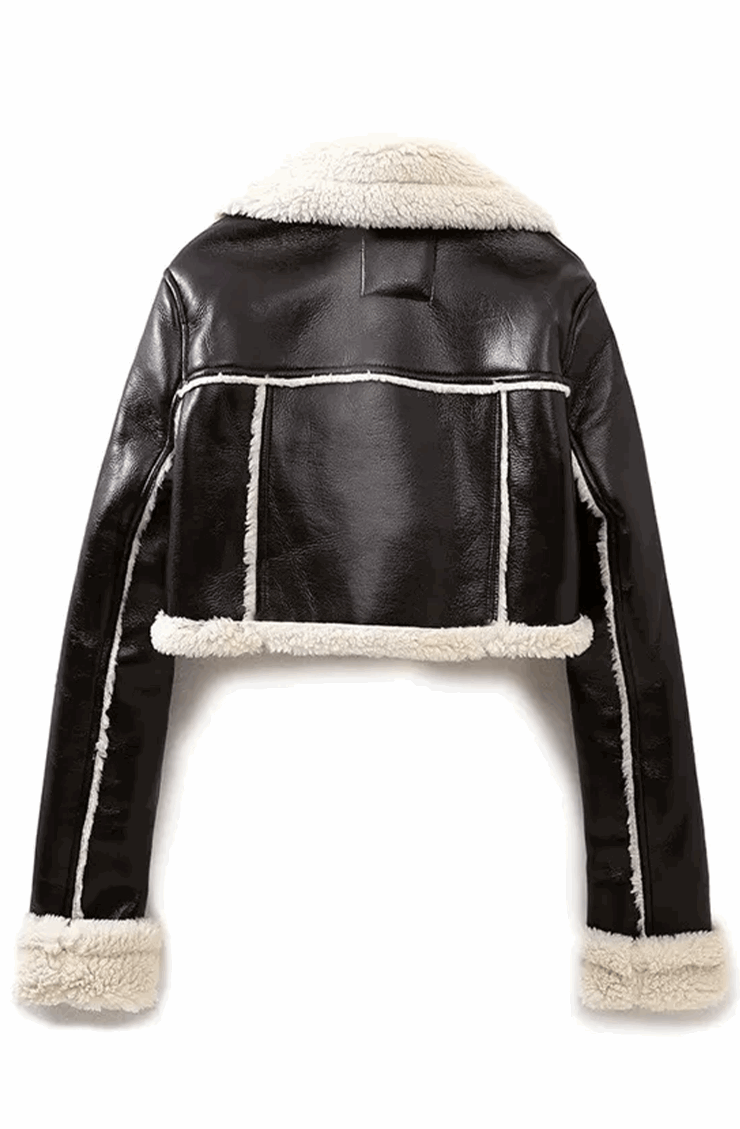 Black cropped shearling jacket