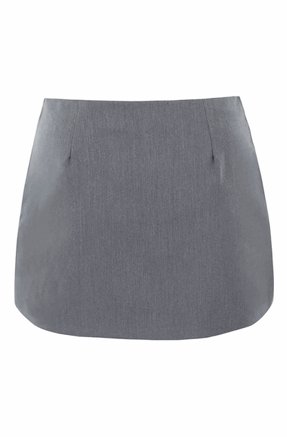Grey office mini skirt