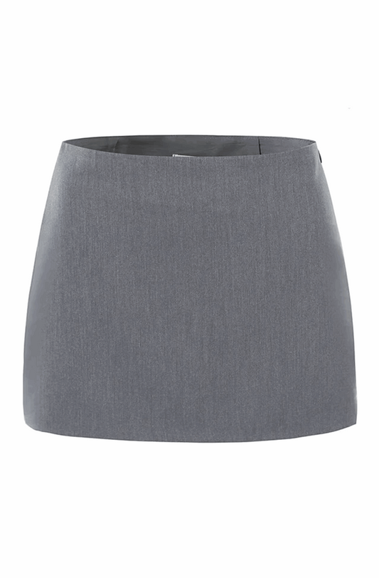 Grey office mini skirt