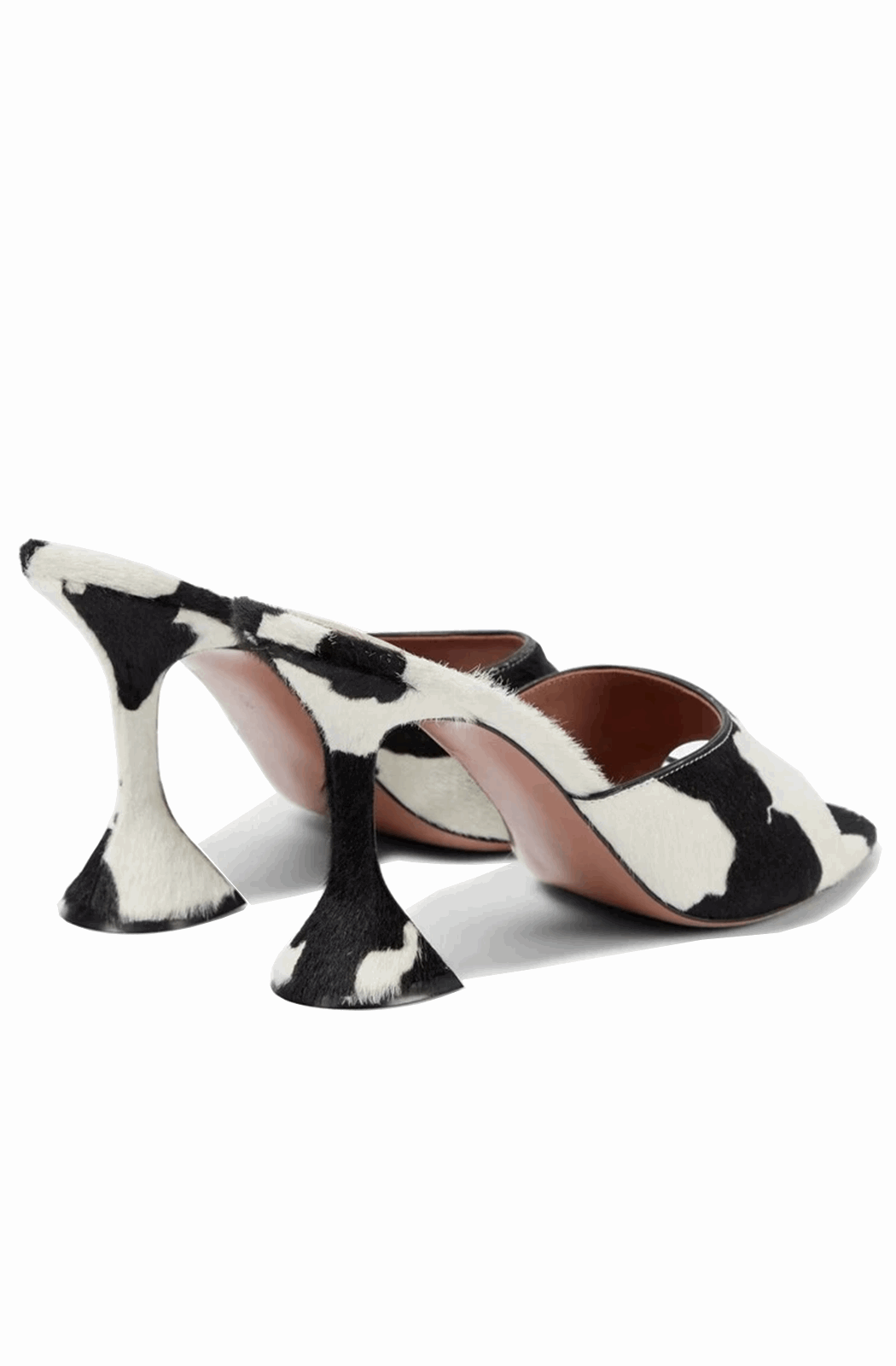 Cow print heeled sandals