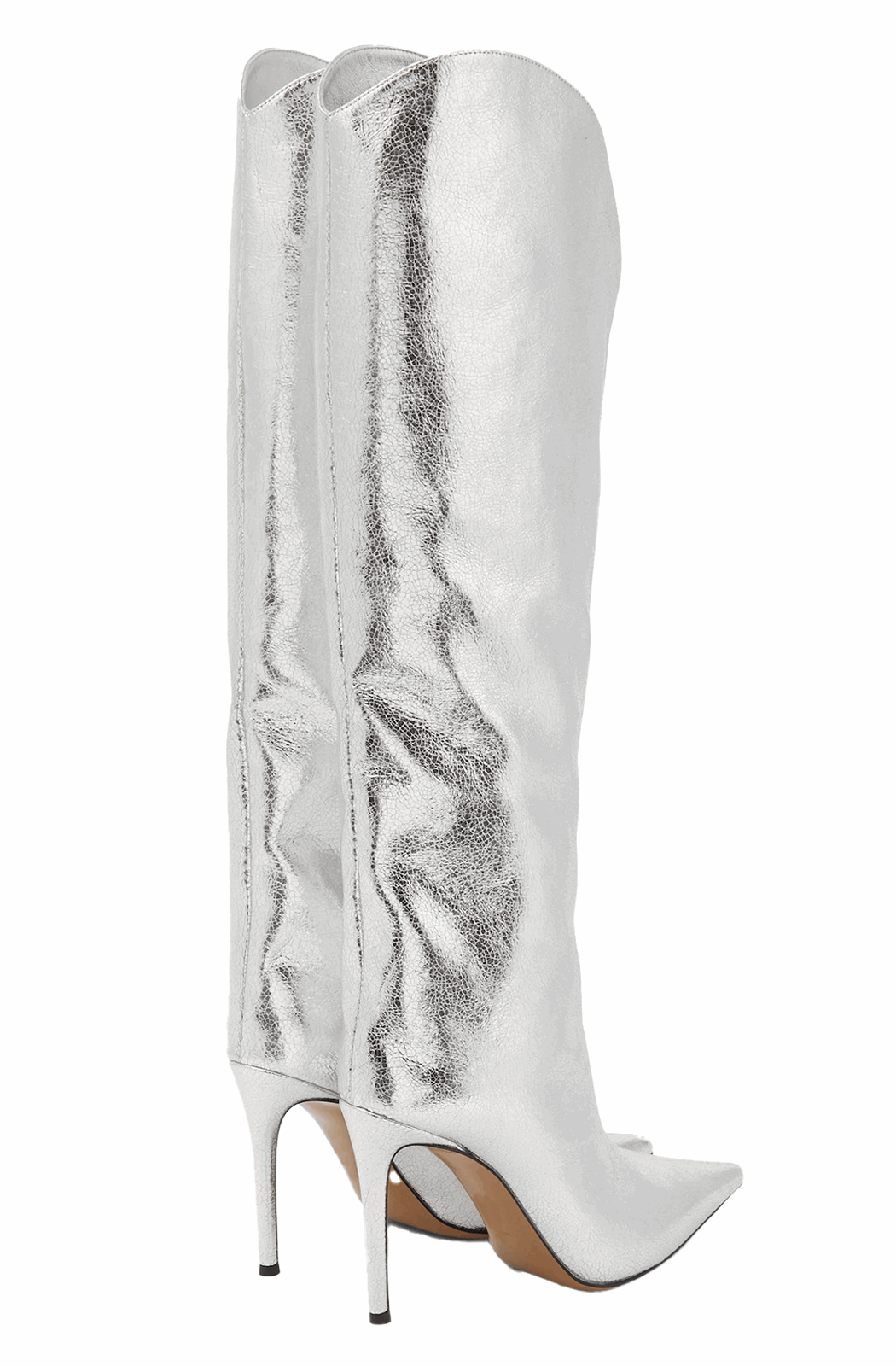 Silver stiletto boots