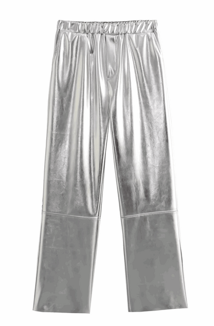 Silver leather pants