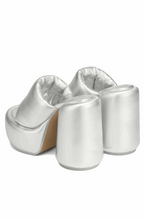 Silver platform sandals