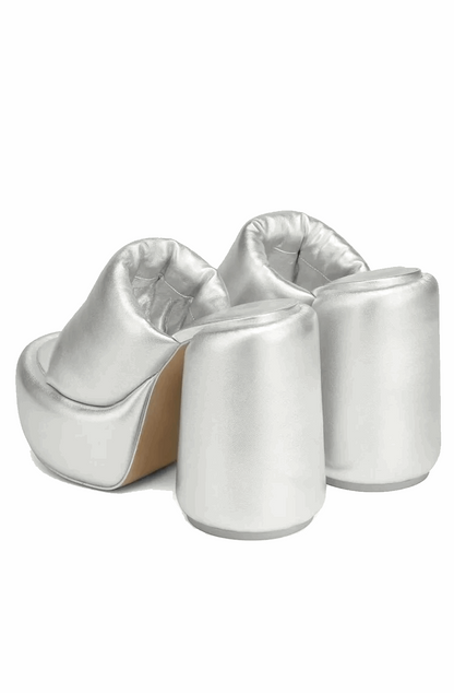 Silver platform sandals