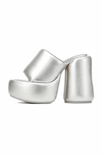 Silver platform sandals