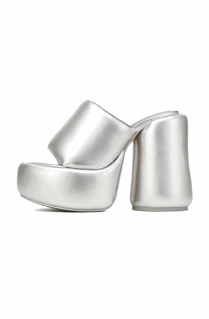 Silver platform sandals