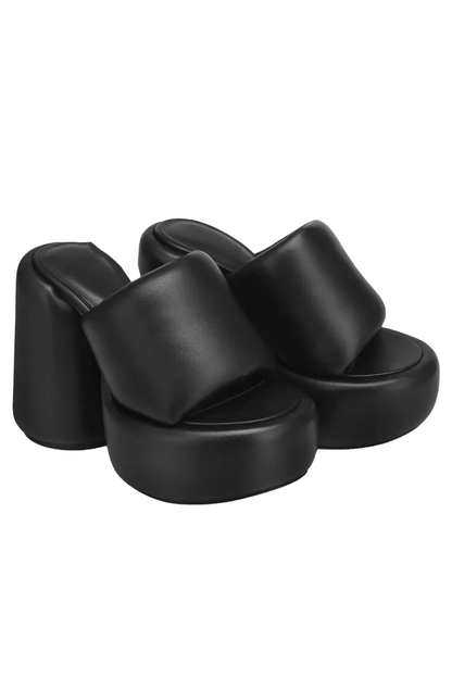 Black platform sandals