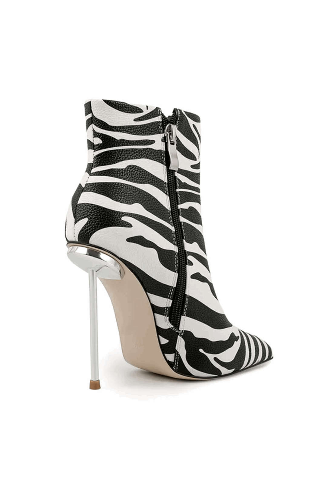 Zebra stiletto ankle boots