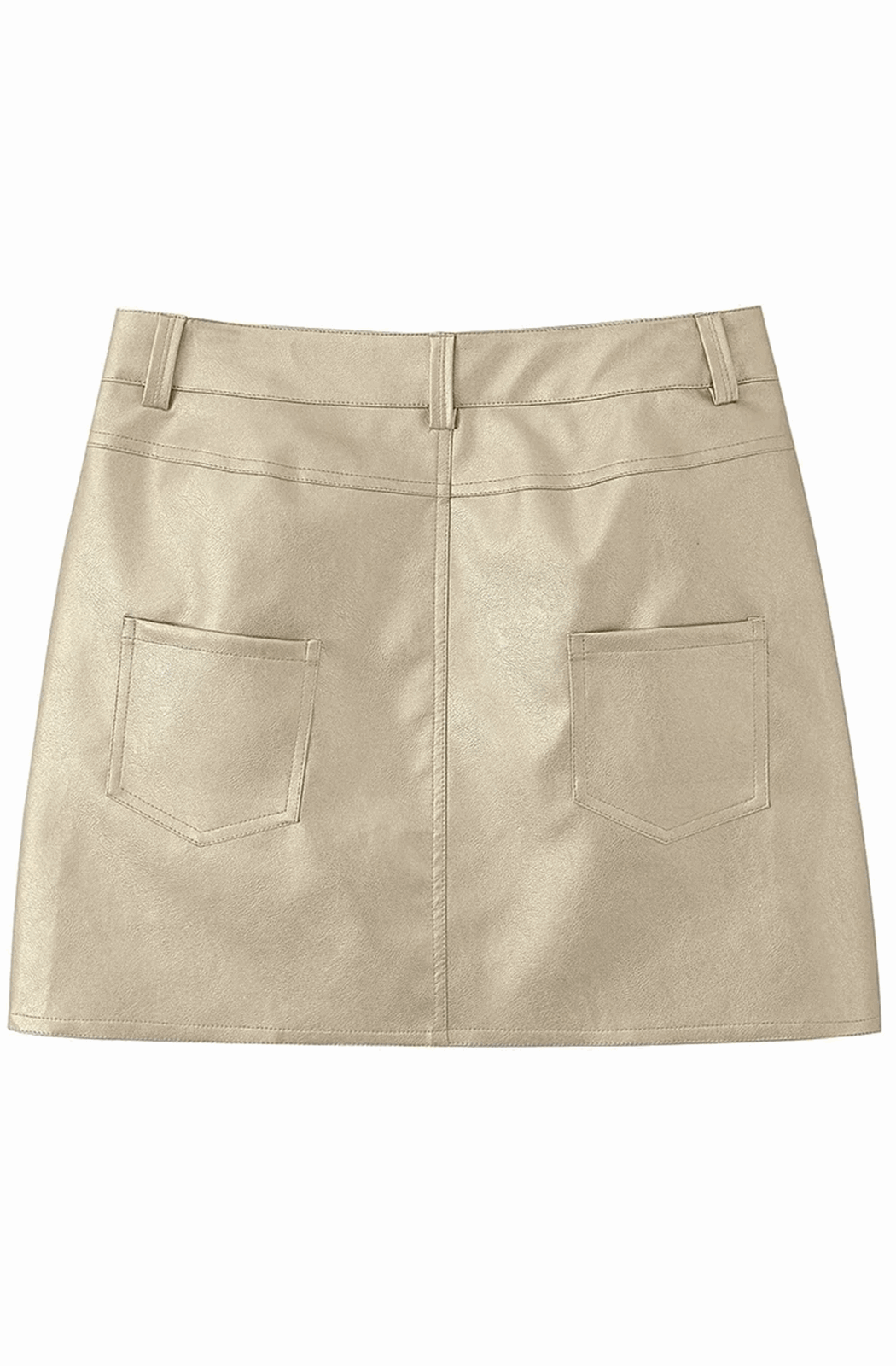 Metallic leather mini skirt