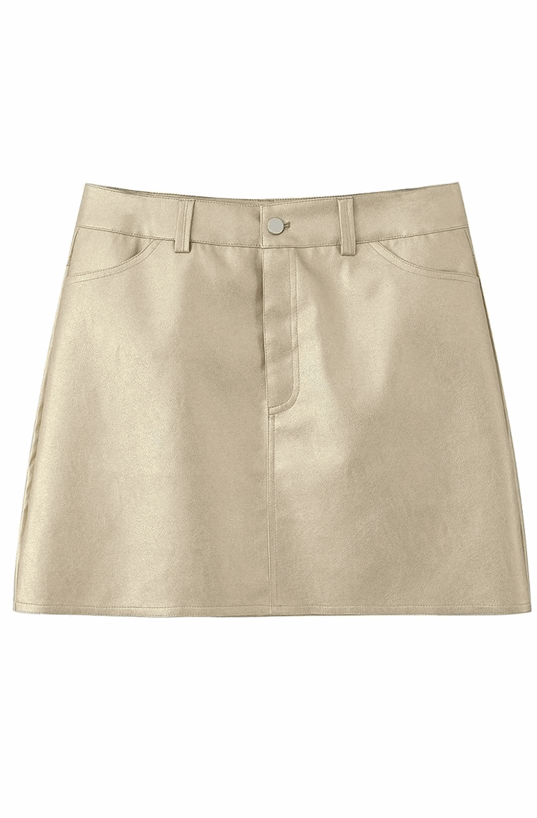 Metallic leather mini skirt