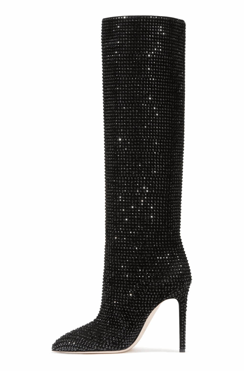 Rhinestone knee high boots