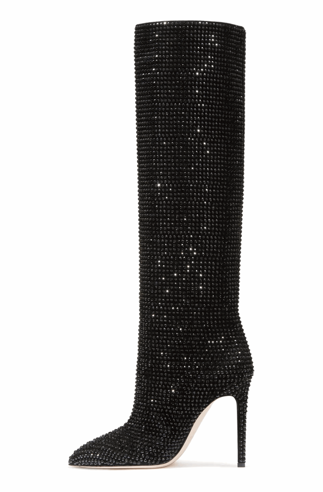 Rhinestone knee high boots