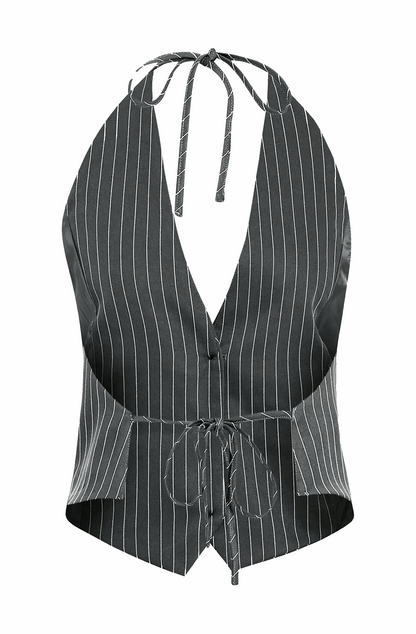 Striped halter vest
