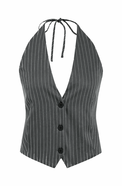 Striped halter vest