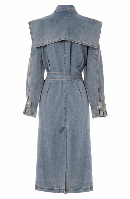Denim trench coat