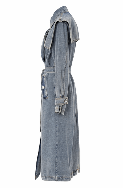 Denim trench coat