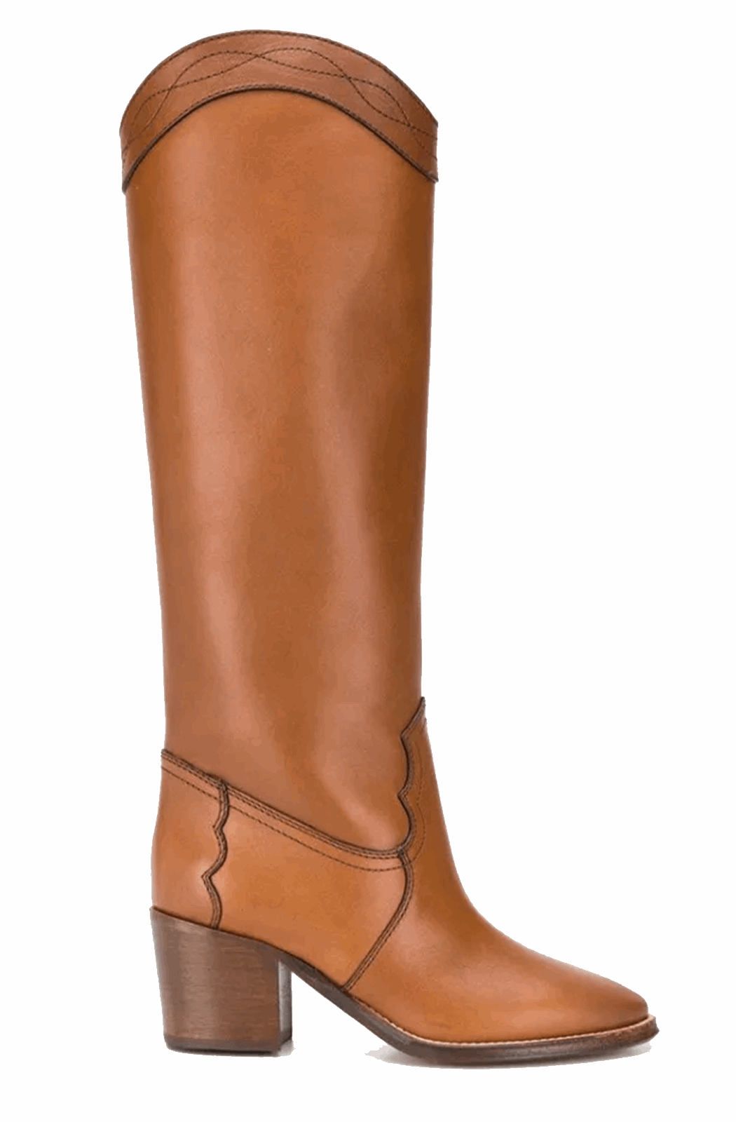 Western knee high boots with heels