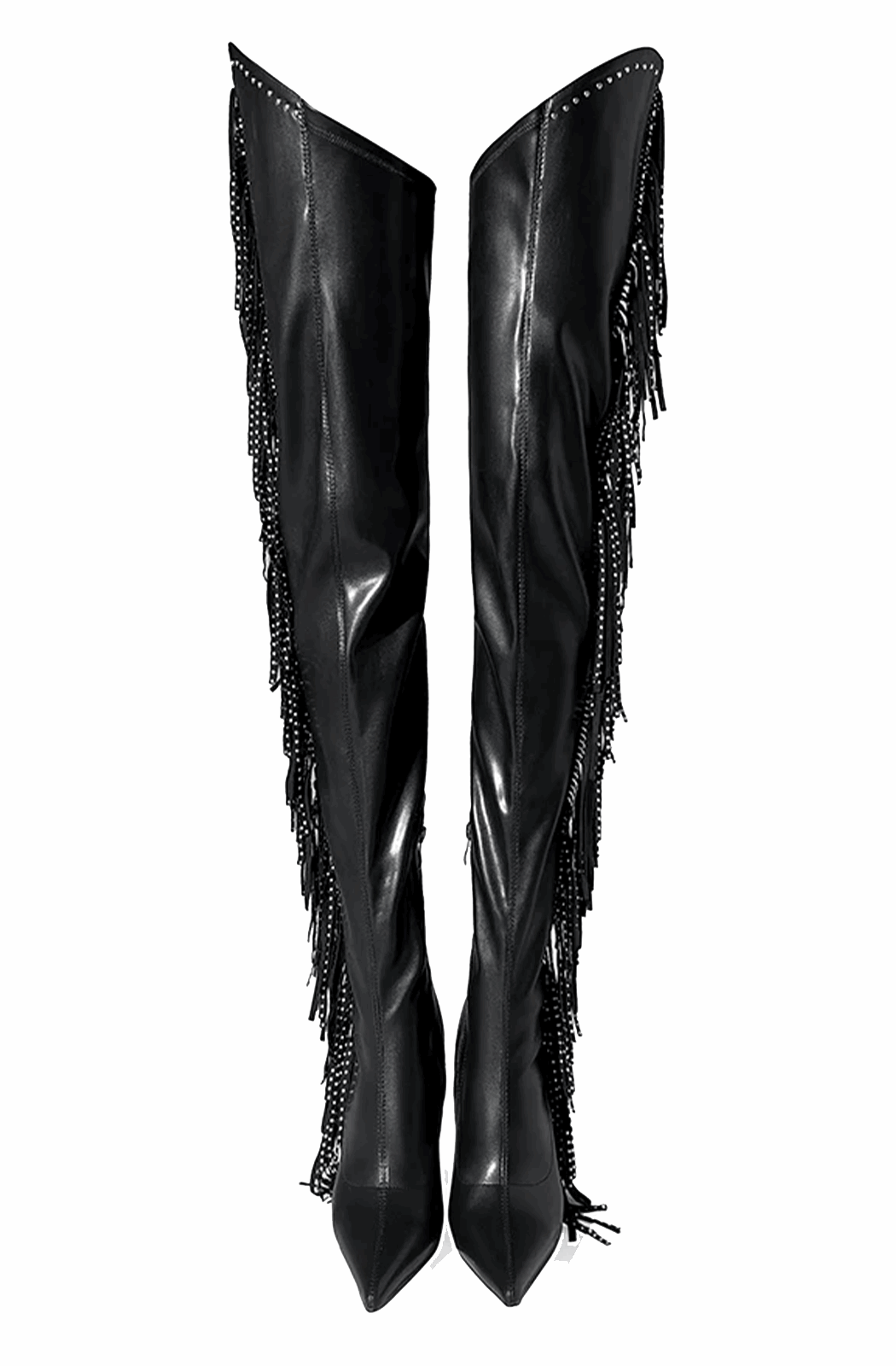Western over the knee boots with fringes