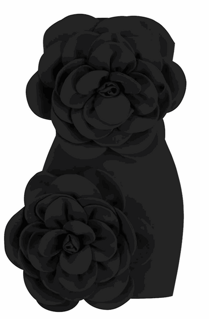3D floral mini dress