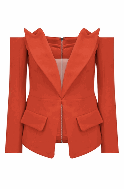 Off-the-shoulder blazer top