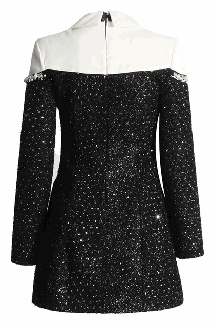 Beaded blazer shirt dress