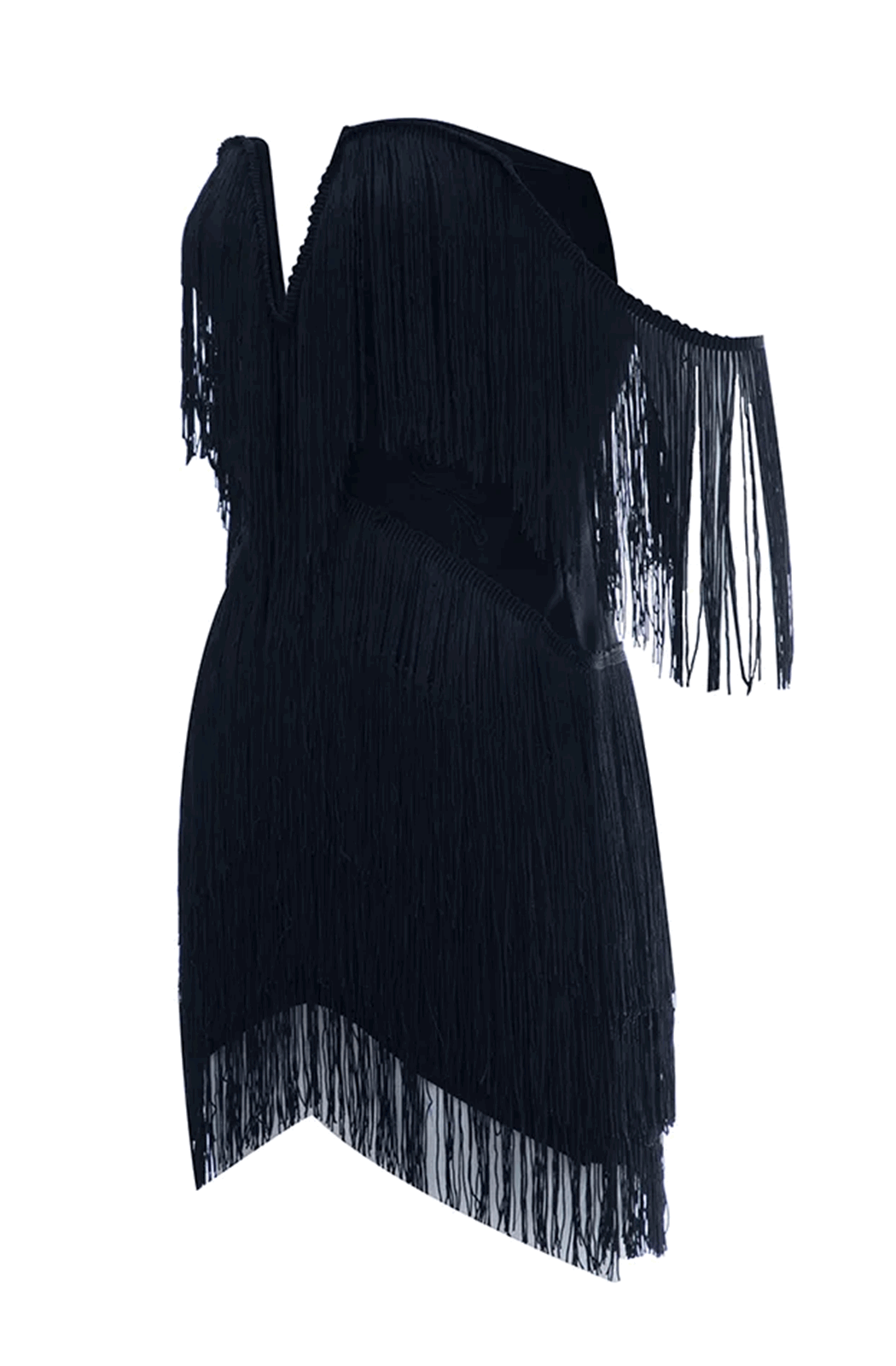 Off-the-shoulder fringed dress