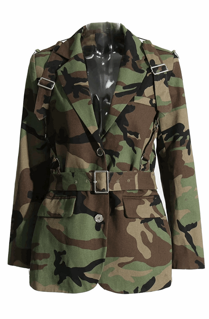 Camo print blazer
