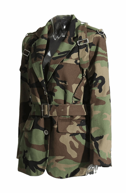Camo print blazer