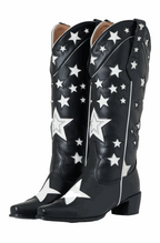 Brown western boots with golden stars