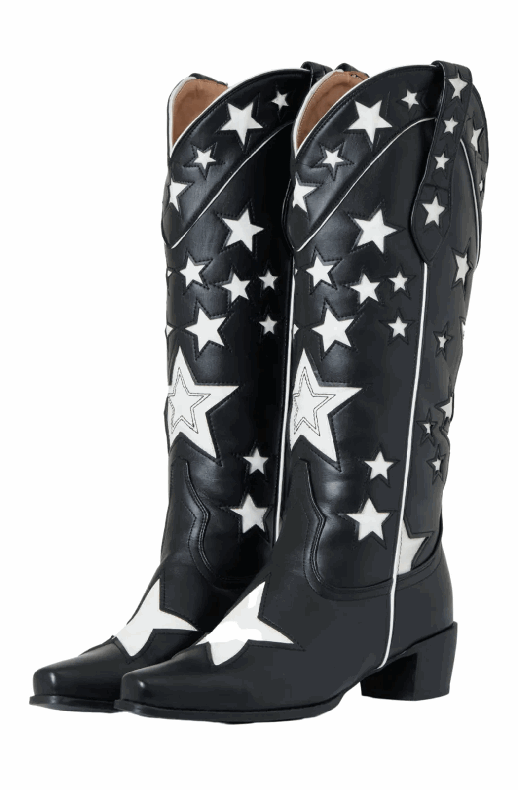 Brown western boots with golden stars