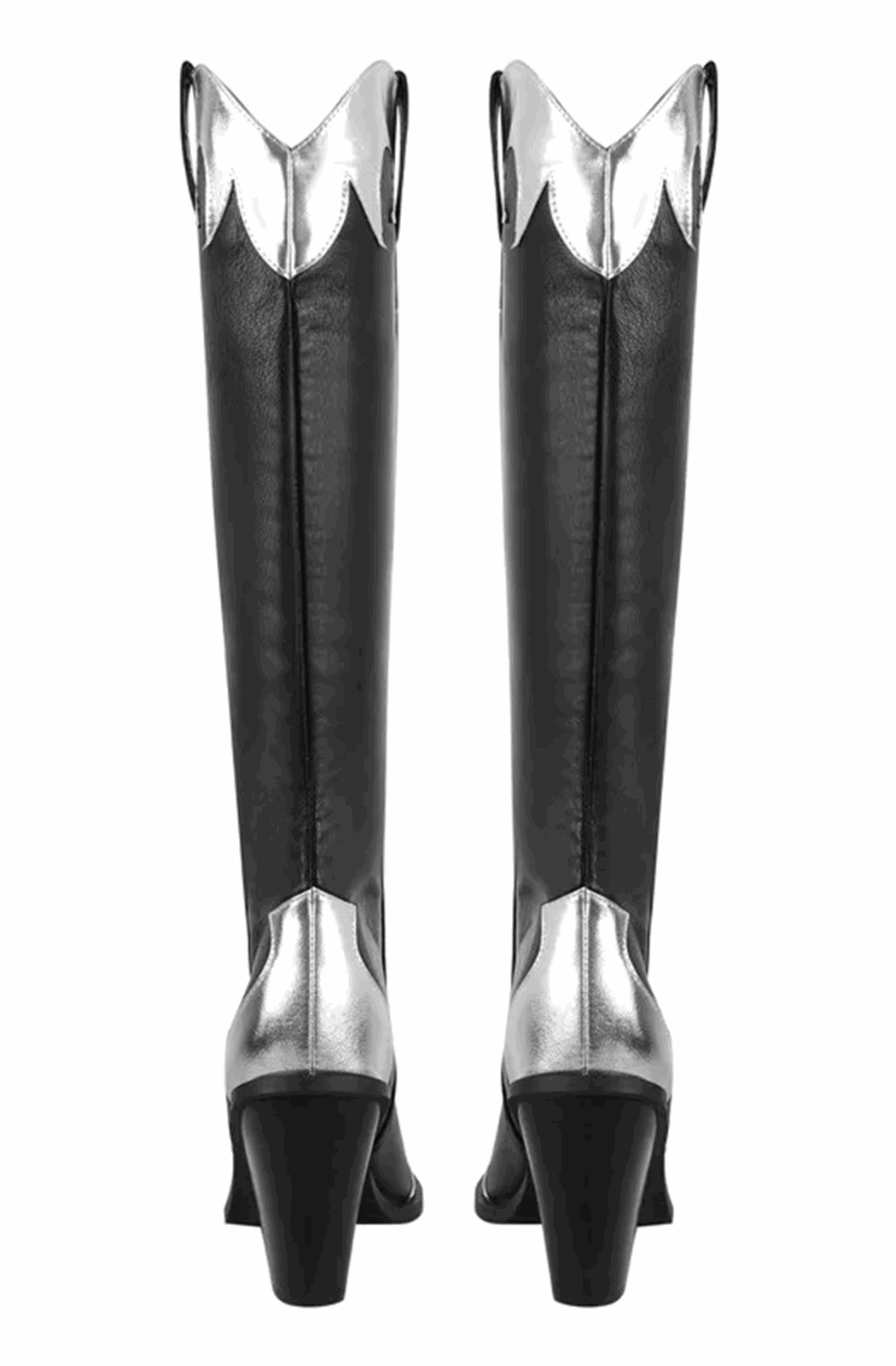 Metal toe black leather western boots