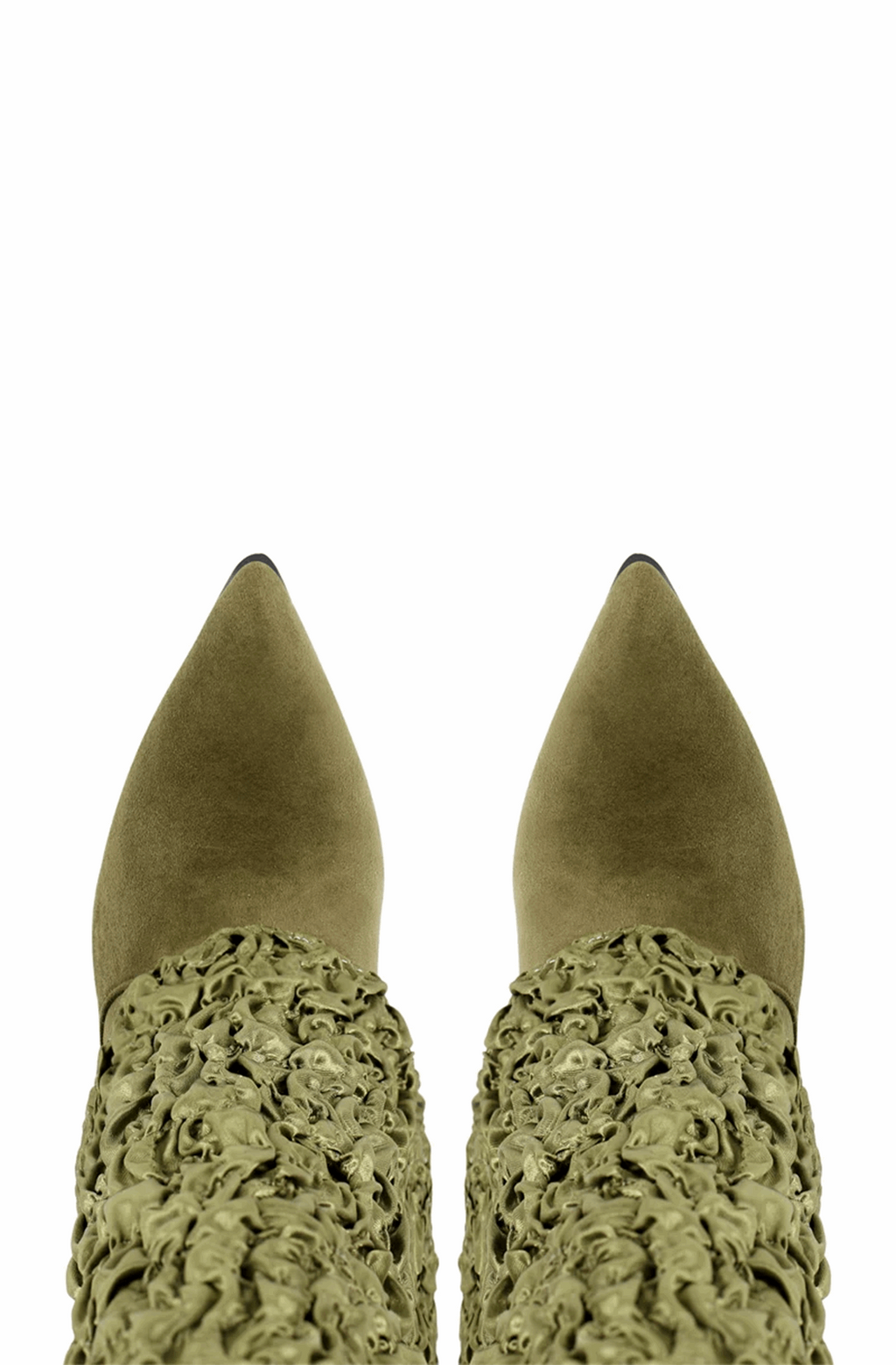 Pleated fold over knee high boots