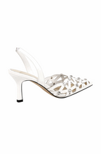 Rhinestone pointed toe ankle strap buckle heeled sandals