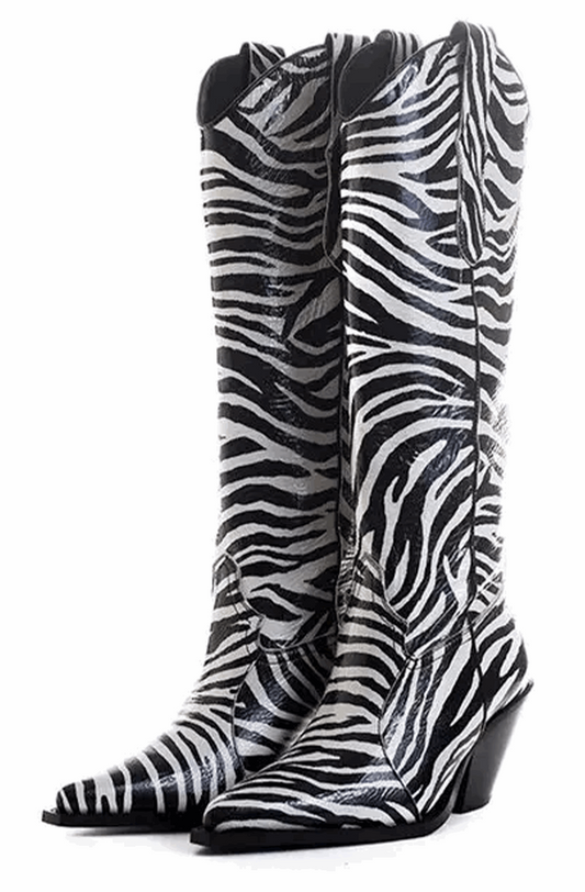 Zebra cowgirl boots
