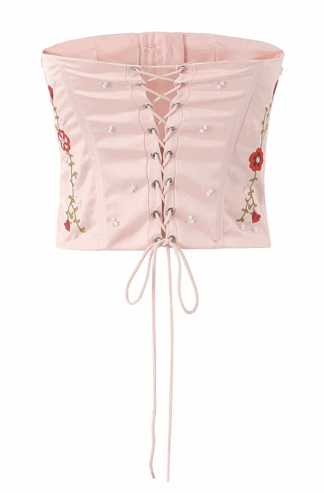 Embroidery flower corset