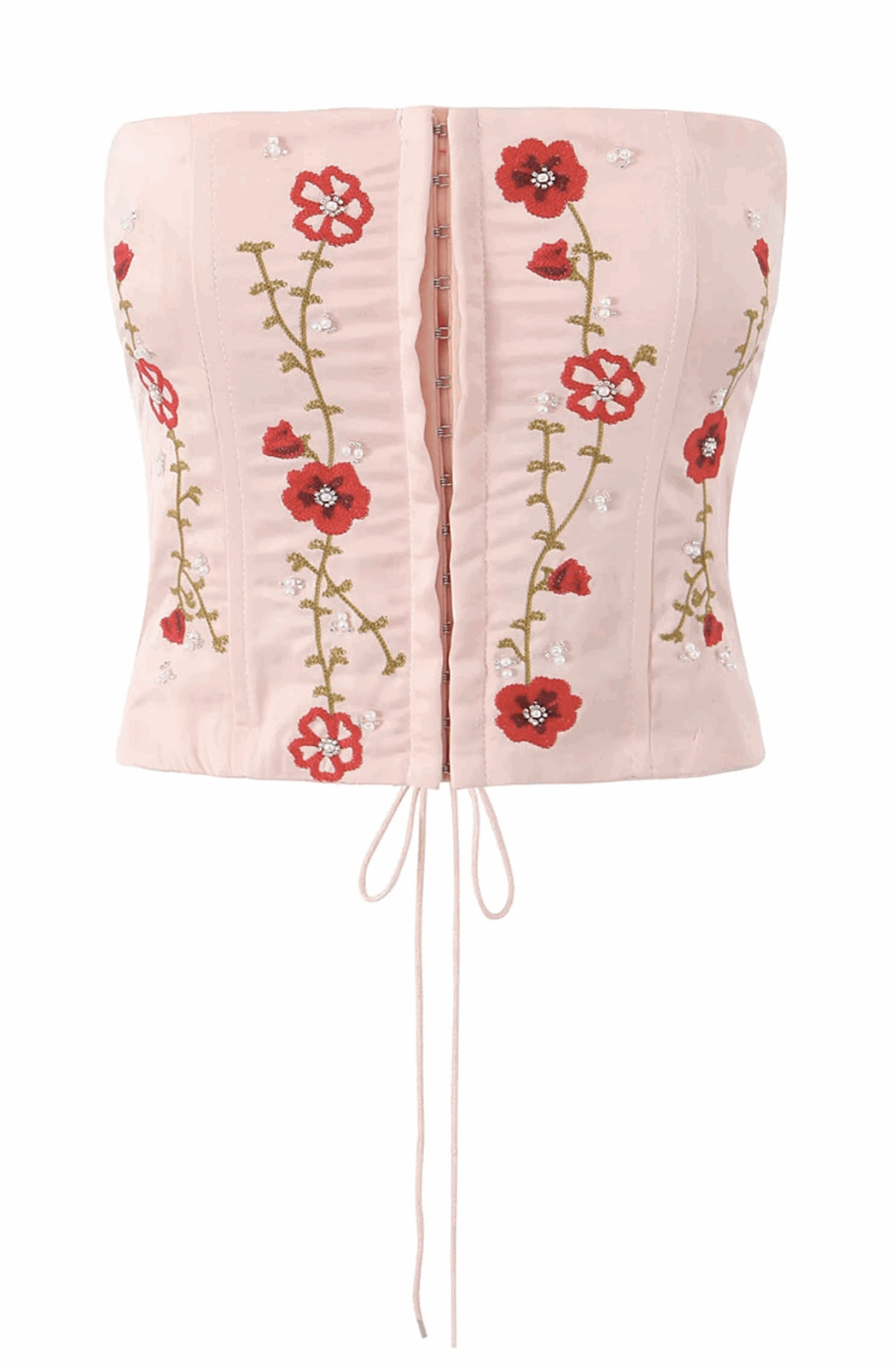 Embroidery flower corset