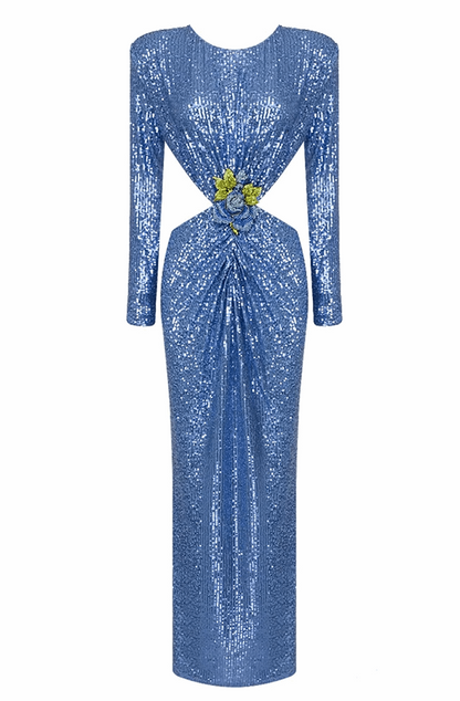 Backless sequined maxi dress