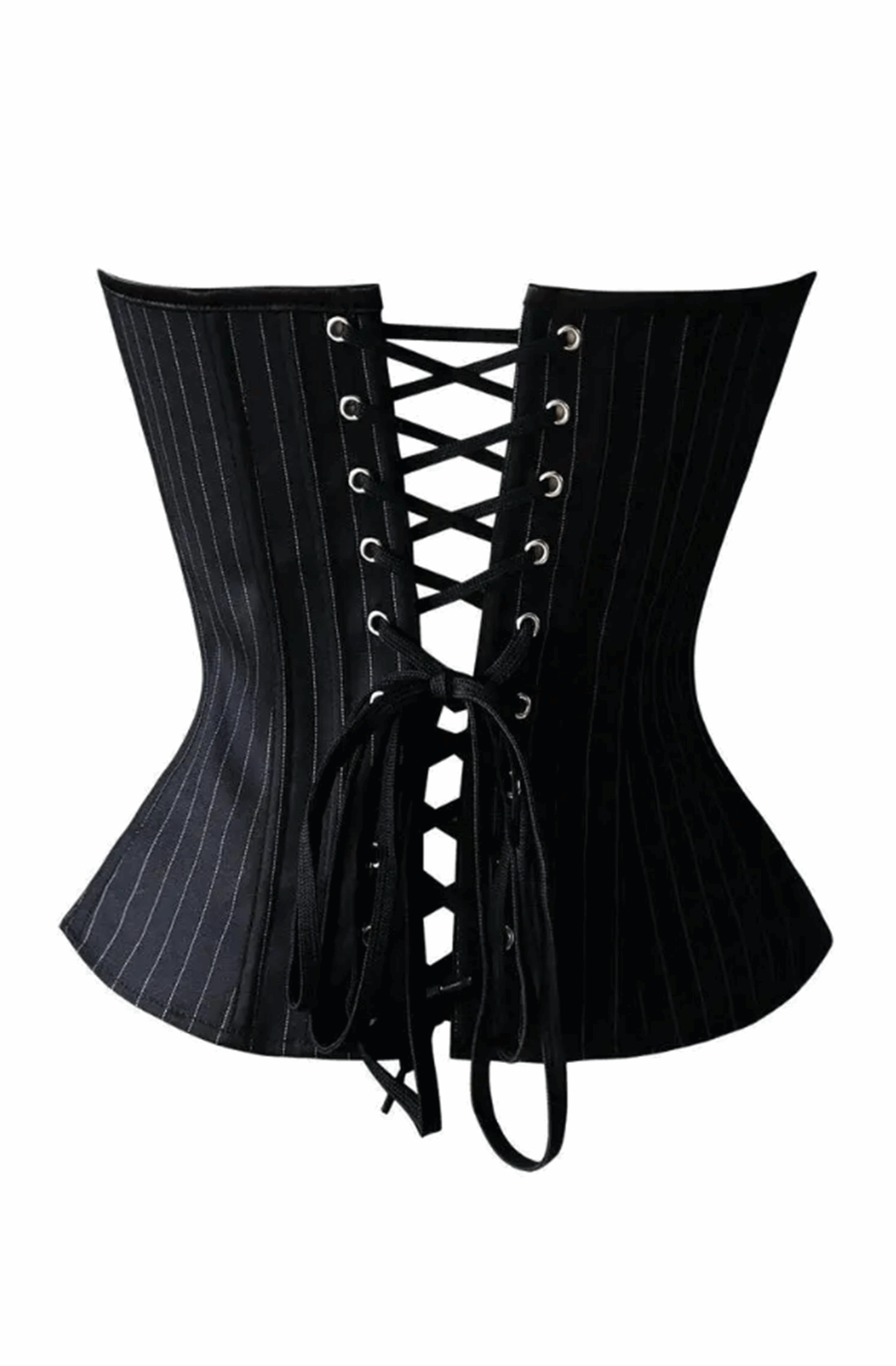 Striped office overbust corset