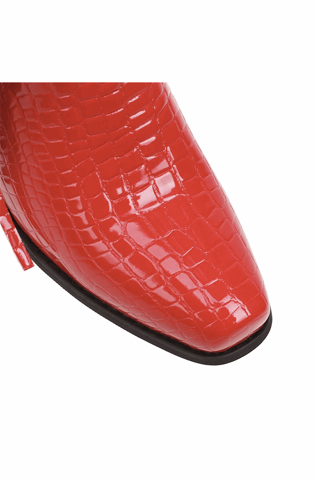 Fringed croco western boots