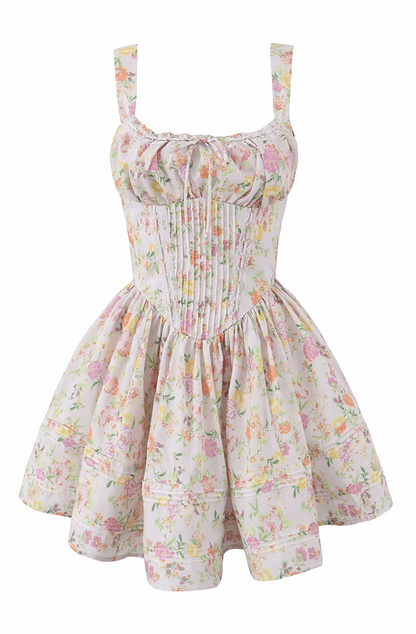 Floral corset mini dress