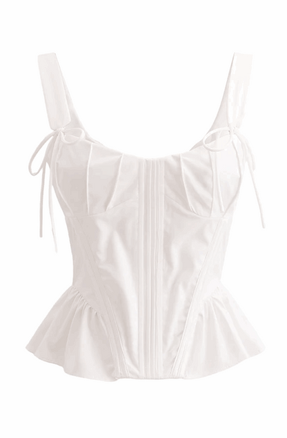 White peplum corset top