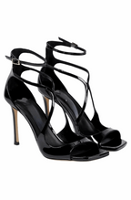 Fish mouth stiletto heeled sandals