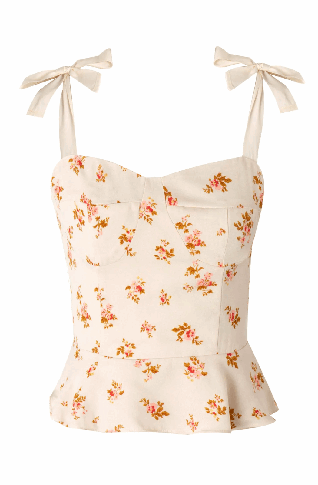 Floral corset with ribbon strap