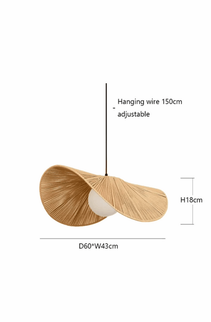 Wabi Sabi cotton rope hat pendant light