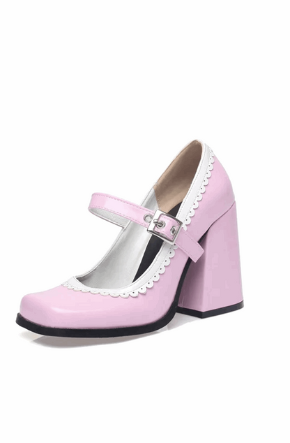 Lace trim Mary Jane